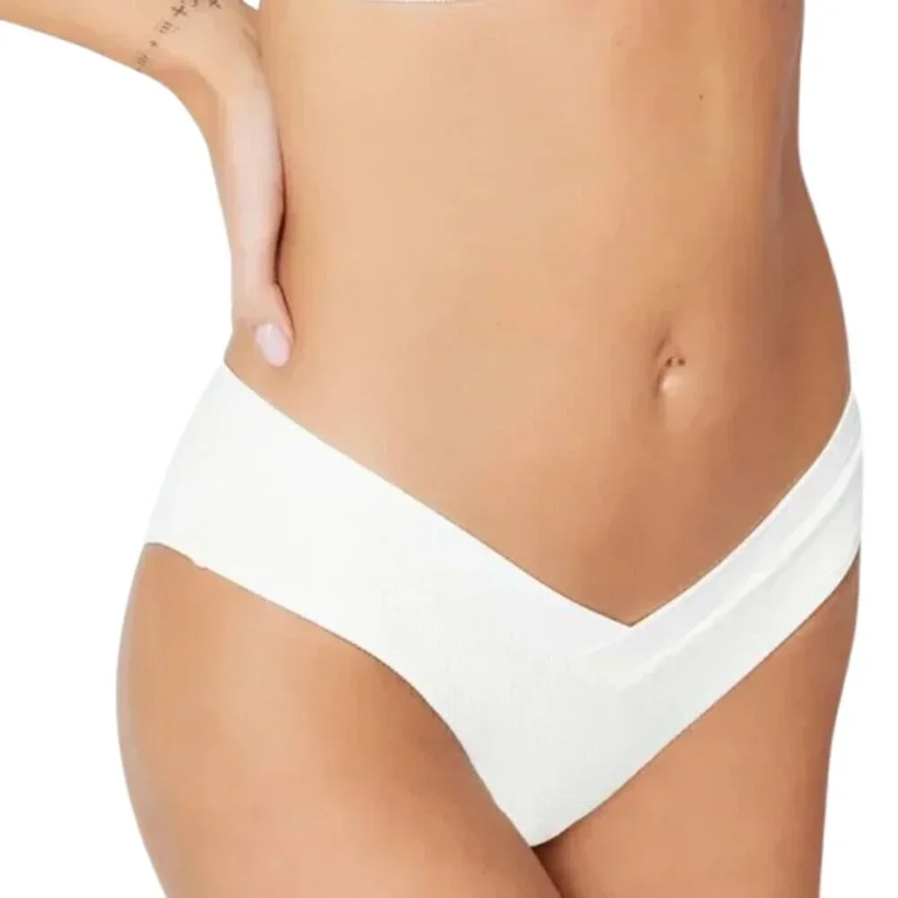 NWT l*space Pratt Ribbed V Front Bikini Bottom in Cream Sz. XL